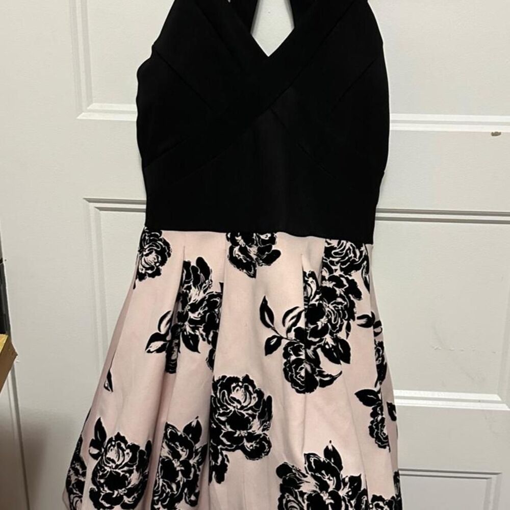 Crystal Doll brand Pink and Black Party Formal Prom Evening Dress Size 1
